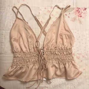Champagne Pink Cropped Tank Top